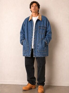 Levi’s Workwear Chore Jacket Denim Utility Corduroy Collar XL